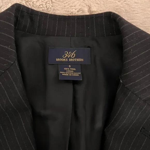 Brooks Brothers Black Blazer Tailored Wool-Blend Sport Coat - Picture 8 of 9